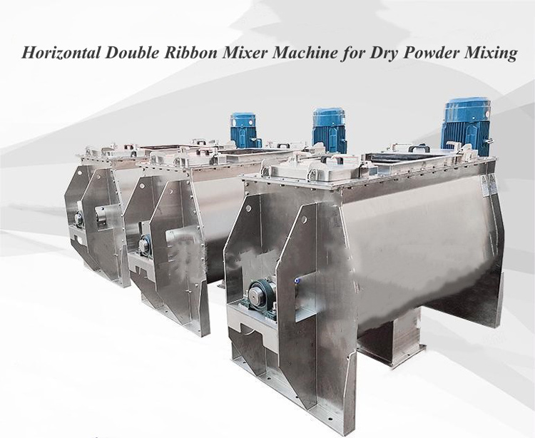 Horizontal Double Ribbon Mixer Machine for Dry Powder Mixing