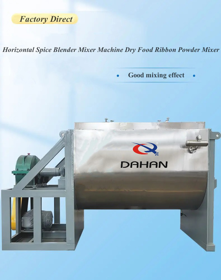 Horizontal Spice Blender Mixer Machine Dry Food Ribbon Powder Mixer