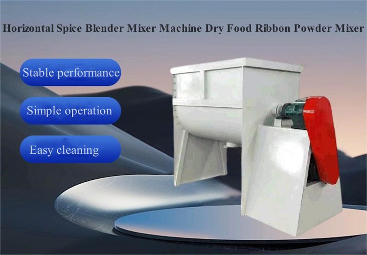 Horizontal Spice Blender Mixer Machine Dry Food Ribbon Powder Mixer